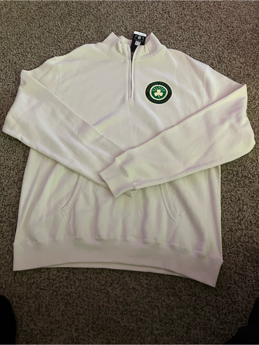 Blue 84 White Quarter-Zip top BOSTON CELTICS NWT